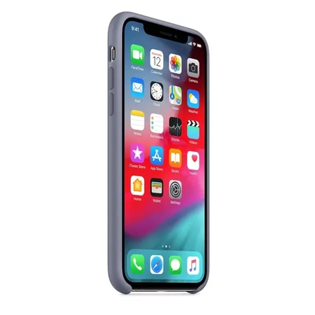 Silikonowe etui Apple Silicone Case do iPhone XS - szare (Lavender Gray) [OUTLET]