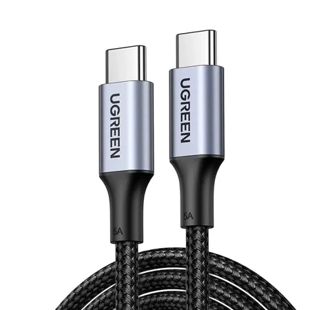 Braided cable from USB-C to USB-C Ugreen Power Delivery Fast Charging 1 m - black 5A