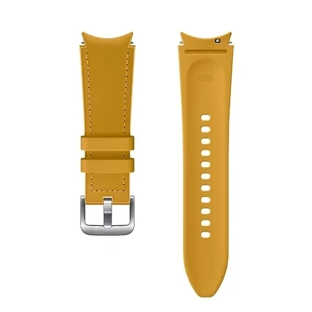 Samsung Galaxy Watch 4/ Watch 4 Classic/ Watch 5/ Watch 5 Pro Hybrid Leather Band 20 mm S/M - Mustard (Mustard)