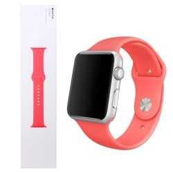 Silicone Strap for Apple Watch 42/ 44/ 45/ 49 Ultra Sport Band S/M M/L - Pink (Pink)