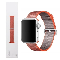 Pasek Apple Watch 38/ 40/ 41/ SE/ SE 2 Woven Nylon- pomarańczowy (Orange/ Anthracite)