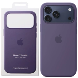 Silikonowe etui Apple iPhone 17 Pro Max Silicone Case MagSafe Camera Control - fioletowe (Purple Fog)
