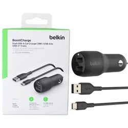 Belkin Boost Charge Dual USB-A car charger + USB-C cable - 24W