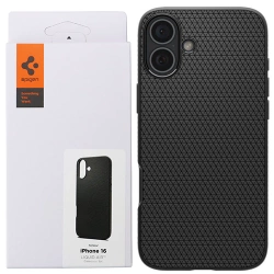 Etui silikonowe na Apple iPhone 16 Spigen Liquid Air - czarne (Matte Black)