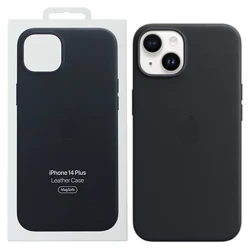 Apple iPhone 14 Plus Leather Case MagSafe - Black (Midnight)