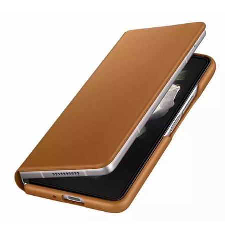 Samsung Leather Flip Cover for Galaxy Z Fold3 5G - brown (Camel)