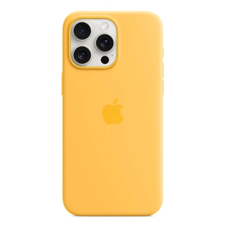 Silikonowe etui Apple iPhone 15 Pro Max Silicone Case MagSafe - promienny żółty (Sunshine)