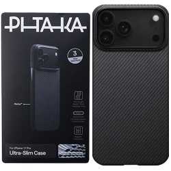 Case for Apple iPhone 17 Pro Pitaka Ultra-Slim Case - Black (Black/Grey)