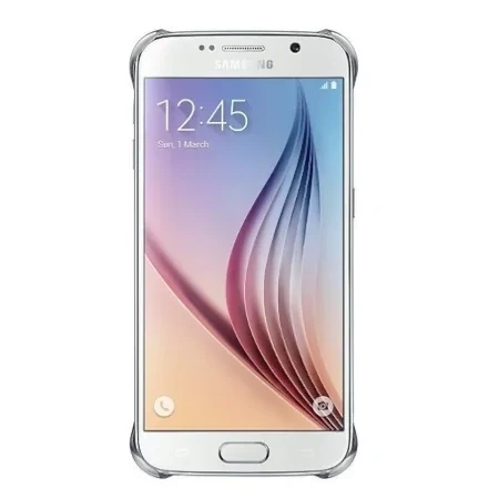 Etui na telefon Samsung Galaxy S6 Clear Cover  - transparentne ze srebrną ramką