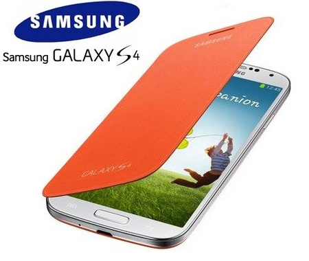 Samsung Galaxy S4 Flip Cover phone case - orange