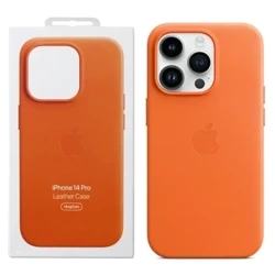 Apple iPhone 14 Pro Leather Case MagSafe - Orange (Orange)