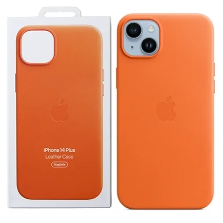 Apple iPhone 14 Plus Leather Case MagSafe - Orange (Orange)