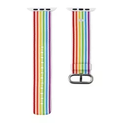 Apple Woven Nylon Strap for Watch 1/ 2/ 3/ 4/ 5/ 6/ 7 Series 42/ 44/ 45mm - Rainbow (Pride Edition)