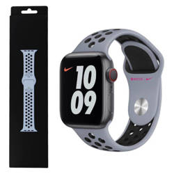 Apple Watch 1/ 2/ 3/ 4/ 5/ 6/ 7 Series 38/ 40/ 41mm pasek Nike Sport Band MG3V3AM/A - szaro-czarny (Obsidian Mist/Black)