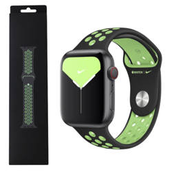 Apple Watch Series 1/ 2/ 3/ 4/ 5/ 6/ 7 Series 42/ 44/ 45mm pasek Nike Sport Band MXR02AM/A - czarno-limonkowy (Black/ Lime Blast)