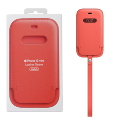 Apple iPhone 12 mini etui Leather Sleeve MagSafe MHMN3ZM/A - grejpfrutowy (Pink Citrus)