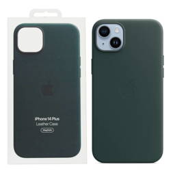 Apple iPhone 14 Plus etui skórzane Leather Case MagSafe MPPA3ZM/A - zielony (Forest Green)