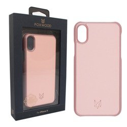 Apple iPhone X/ XS etui skórzane Foxwood Hardshell Case FWIP8IHSPI - różowe