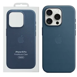 Etui Apple iPhone 15 Pro FineWoven Case MagSafe - niebieskie (Pacific Blue)
