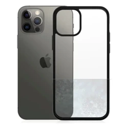 Etui na Apple iPhone 12/ 12 Pro PanzerGlass Case - transparentny z czarną ramką