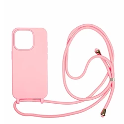 Etui na telefon Apple iPhone 15 Pro Mobile Origin Lanyard Case silikonowe - różowe