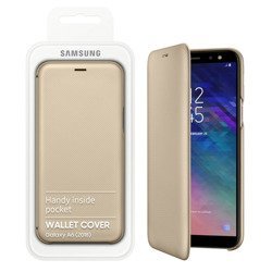 Etui na telefon Samsung Galaxy A6 2018 Wallet Cover - złote