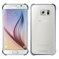 Etui na telefon Samsung Galaxy S6 Clear Cover - transparentne z granatową ramką