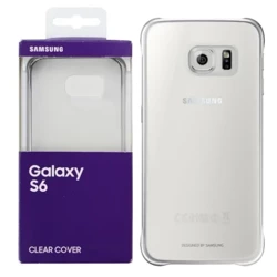 Etui na telefon Samsung Galaxy S6 Clear Cover  - transparentne ze srebrną ramką