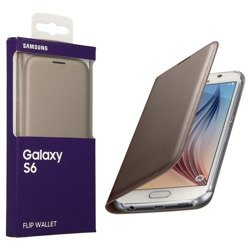 Etui na telefon Samsung Galaxy S6 Flip Wallet - złote