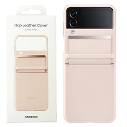 Etui na telefon Samsung Galaxy Z Flip4 Flap Leather Cover - brzoskwiniowe (Peach)