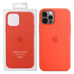 Etui silikonowe Silicone Case MagSafe do Apple iPhone 12/ 12 Pro - pomarańczowe (Electric Orange)