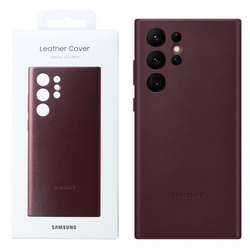 Etui skórzane na telefon Samsung Galaxy S22 Ultra Leather Cover - burgundowe