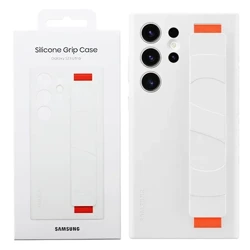 Etui z paskiem na Samsung Galaxy S23 Ultra Silicone Grip Case - białe