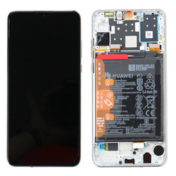 Huawei P30 Lite 48 MPX wyświetlacz LCD z ramką i baterią - biały (Pearl White)