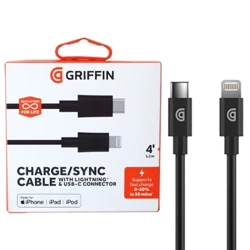 Kabel USB-C na Lightning Griffin 1.2 m - czarny