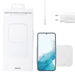 Ładowarka indukcyjna Samsung Super Fast Wireless Charger Duo + sieciowa - biała