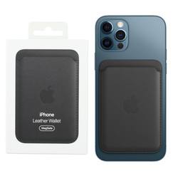 Portfel Apple Leather Wallet iPhone MagSafe FindMy - czarny (Midnight)