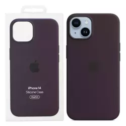Silikonowe etui Apple Silicone Case MagSafe do iPhone 14 - ciemnofioletowe (Elderberry)