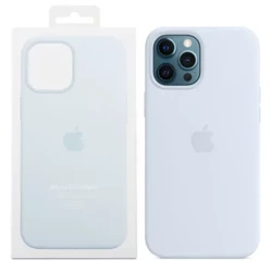 Silikonowe etui Apple iPhone 12 Pro Max Silicone Case MagSafe  - błękitne (Cloud Blue)