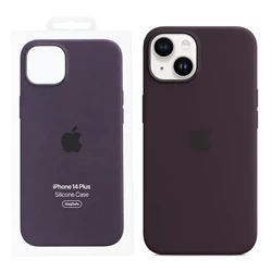 Silikonowe etui Apple iPhone 14 Plus Silicone Case MagSafe - ciemnofioletowe (Elderberry)