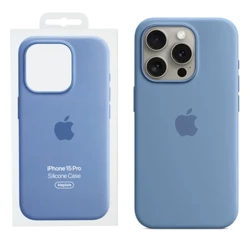 Silikonowe etui Apple iPhone 15 Pro Silicone Case MagSafe - niebieskie (Winter Blue)