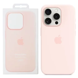 Silikonowe etui Apple iPhone 15 Pro Silicone Case MagSafe - różowe (Light Pink)