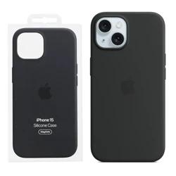 Silikonowe etui Apple iPhone 15 Silicone Case MagSafe - czarne (Black)
