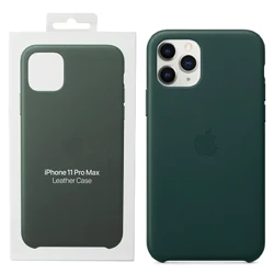 Skórzane etui Apple iPhone 11 Pro Max Leather Case MagSafe - zielone (Forest Green)