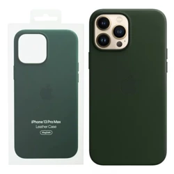 Skórzane etui Apple iPhone 13 Pro Max Leather Case MagSafe - zielone (Sequoia Green)