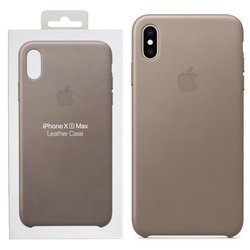 Skórzane etui Apple iPhone XS Max Leather Case - jasnobeżowe (Taupe)