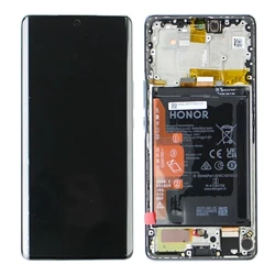 Wyświetlacz LCD z ramką i baterią do Honor Magic 5 Lite 5G - srebrny (Titanium Silver)
