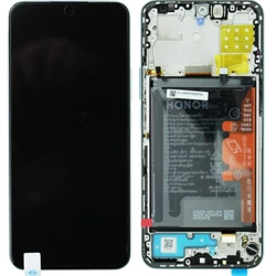 Wyświetlacz LCD z ramką i baterią do Honor X8a/ 90 Lite - srebrny (Titanium Silver)