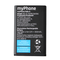 myPhone Halo A/ A+ oryginalna bateria BS-41 - 800 mAh