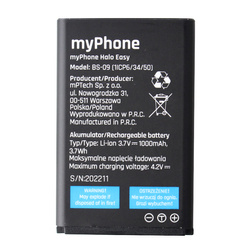 myPhone Halo Easy oryginalna bateria BS-09 - 1000 mAh